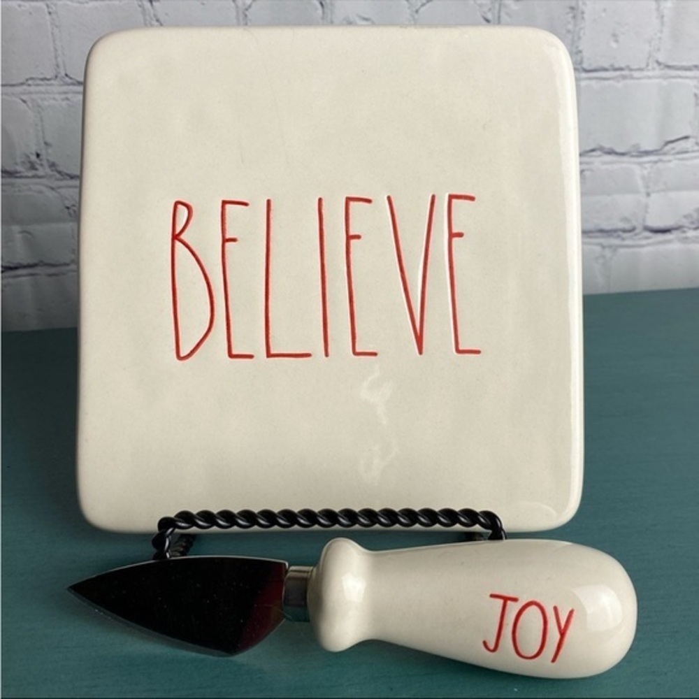 Rae dunn believe cheese plate Christmas